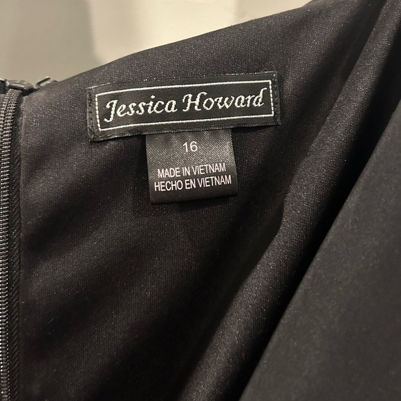 Jessica Howard Black Long Sleeve Midi Dress. Perfect MOB dress - Picture 2 of 4